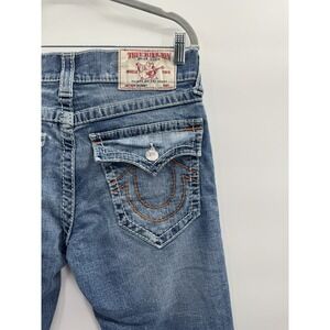 True Religion Jeans Mens 32X32 Skinny Flap Orange Big T Natural Desperado Ride